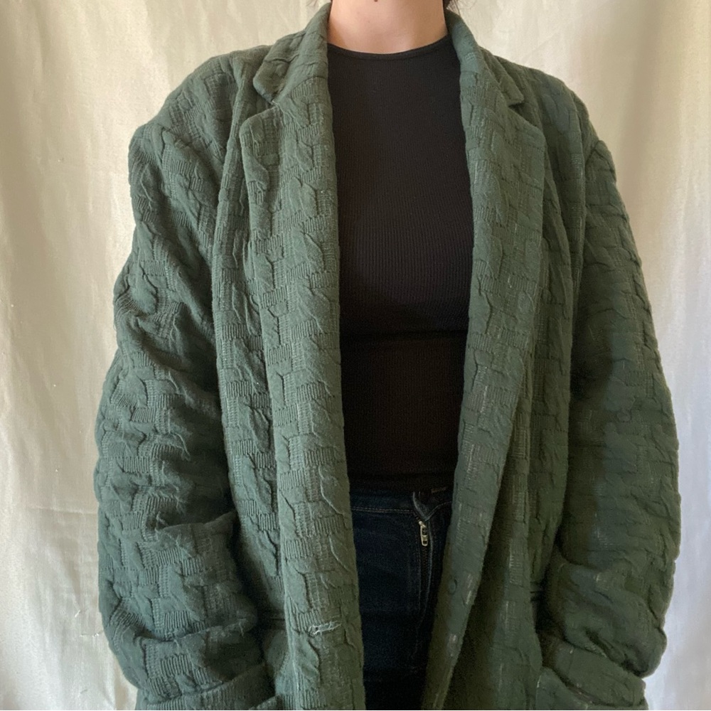 Green Anthropologie Cotton Long Coat
